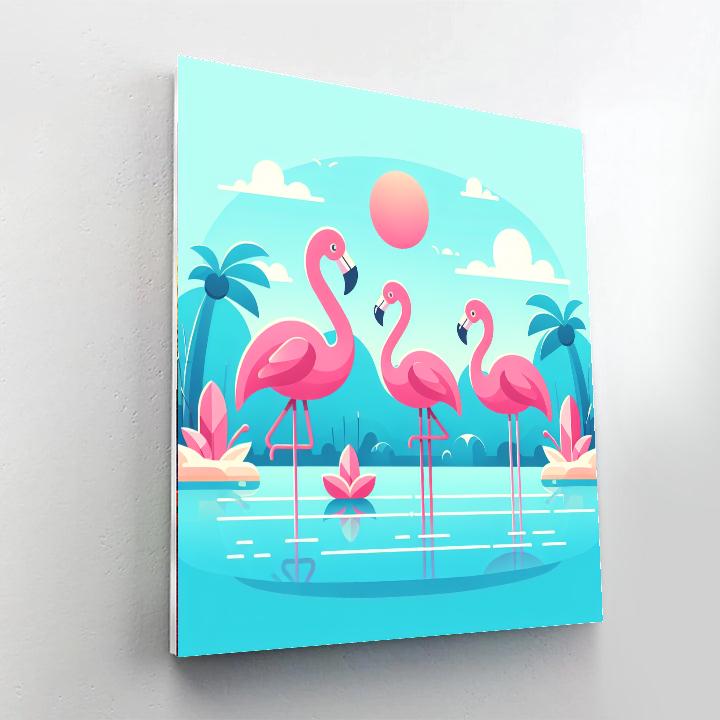 Tropical Flamingo Fiesta Numbered Painting Kits