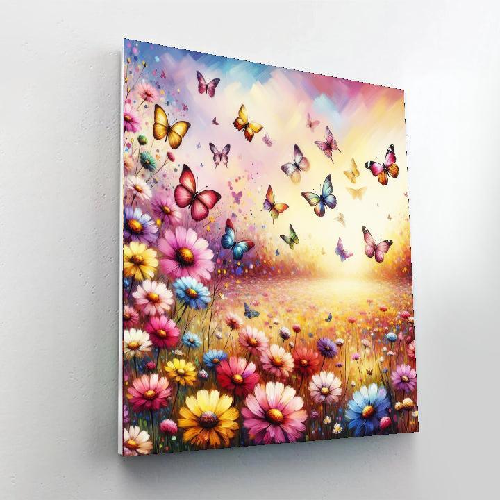 Colorful Butterfly Meadow Paint By Color