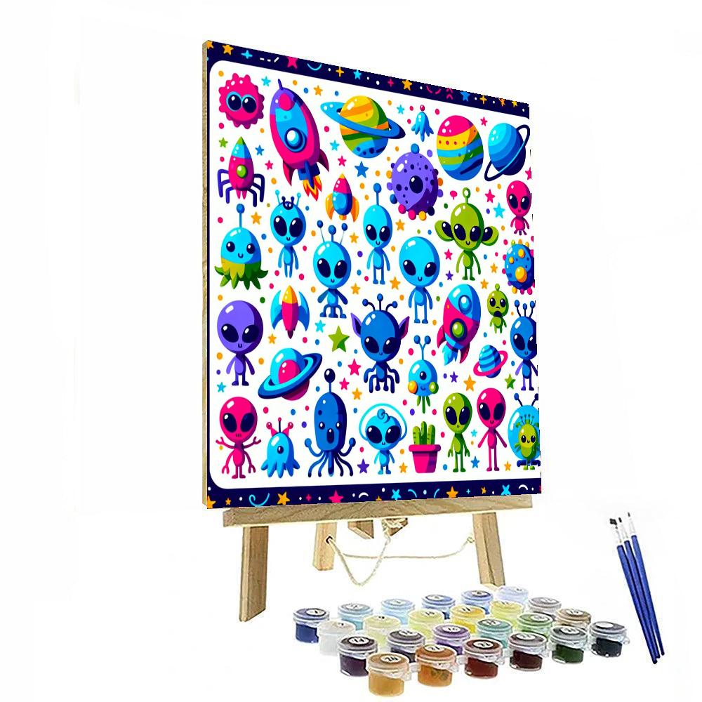 Adventures With Cosmic Creatures Paint By Numbers Art