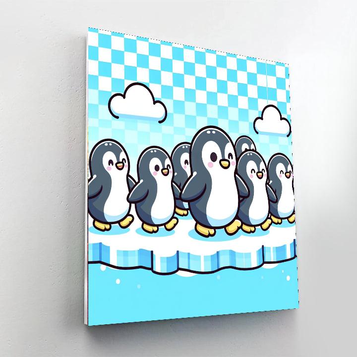 Penguin Parade At The Poles Paint By Numbers Art