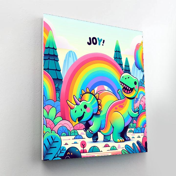 Cheerful Dinosaur Friends Paint By Numbers Art