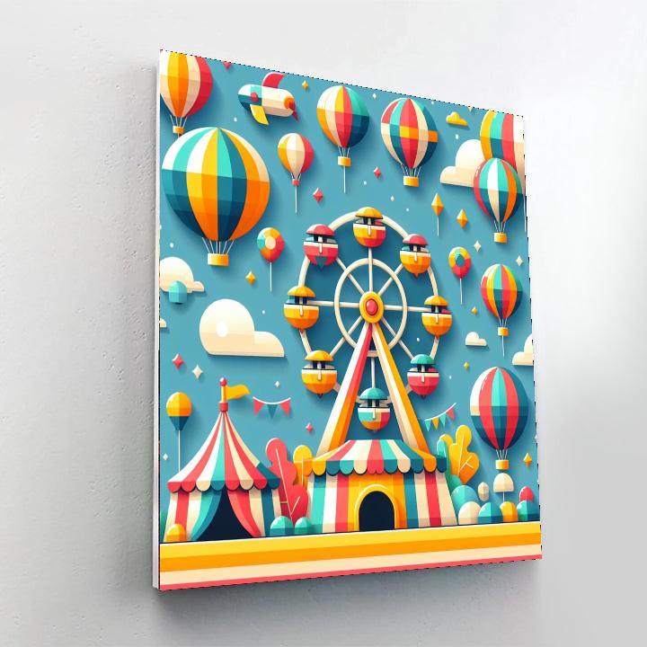 Colorful Carnival Ride Numbered Painting Kits
