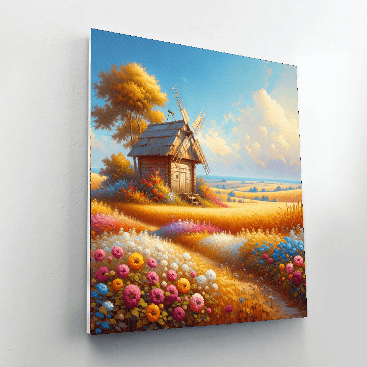 Charming Rustic Windmill Paint By Color