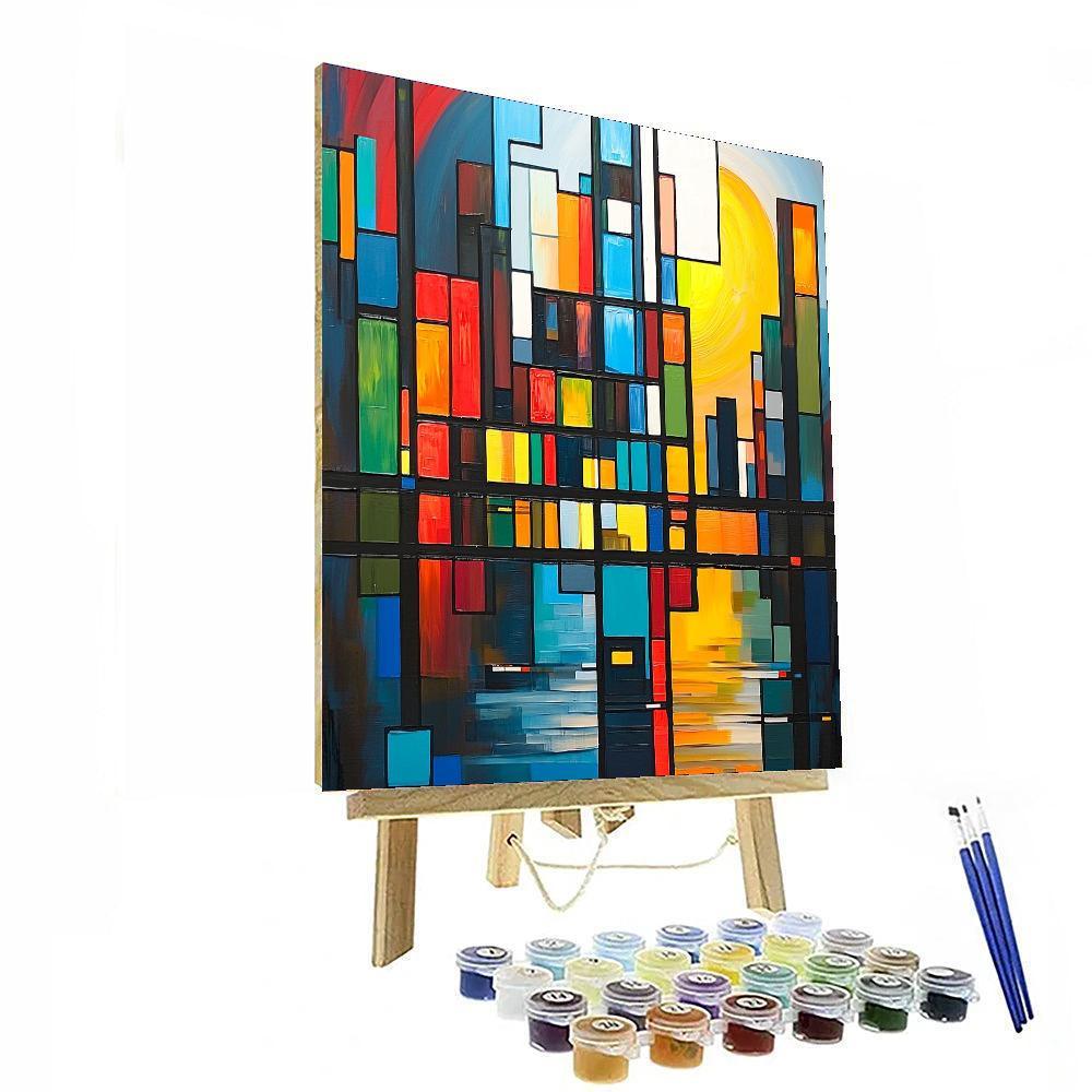 Piet Mondrian Inspired Reflections Of An Abstract City  Paint By Color