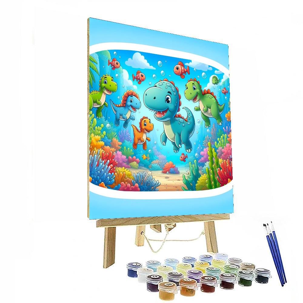 Underwater Dino Kingdom Number Painting