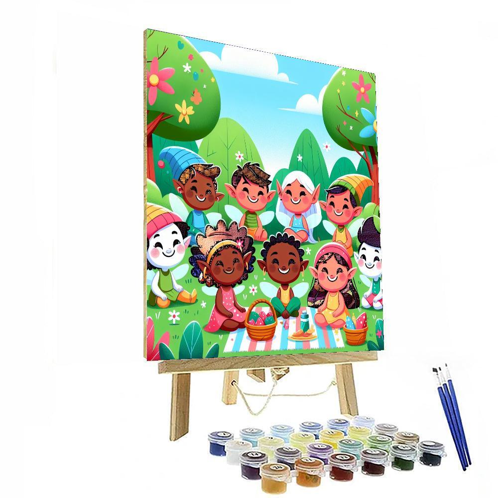 Forest Pixies Picnic Painting Number Kit
