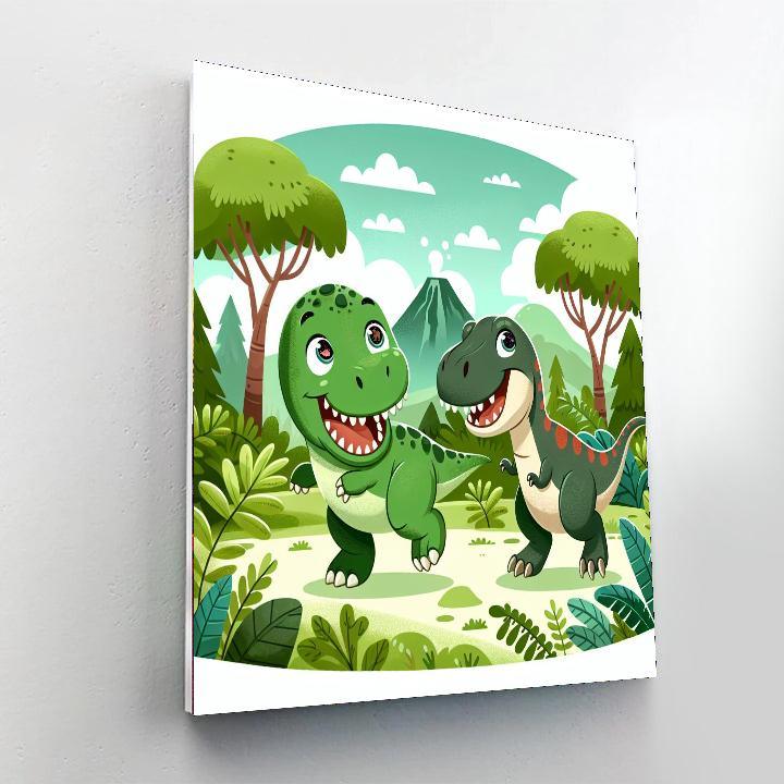 Playful Dinosaur Days Painting Number Kit