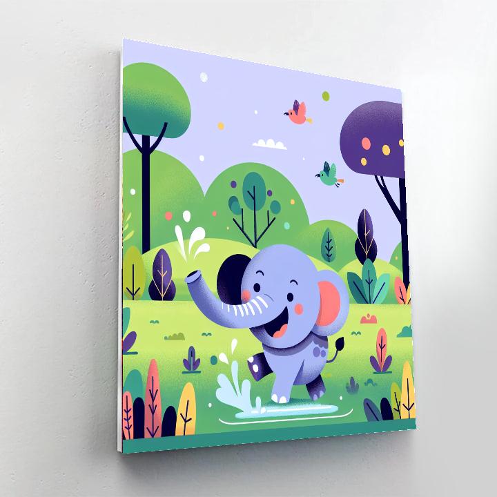 Excited Elephant DIY Paint By Numbers