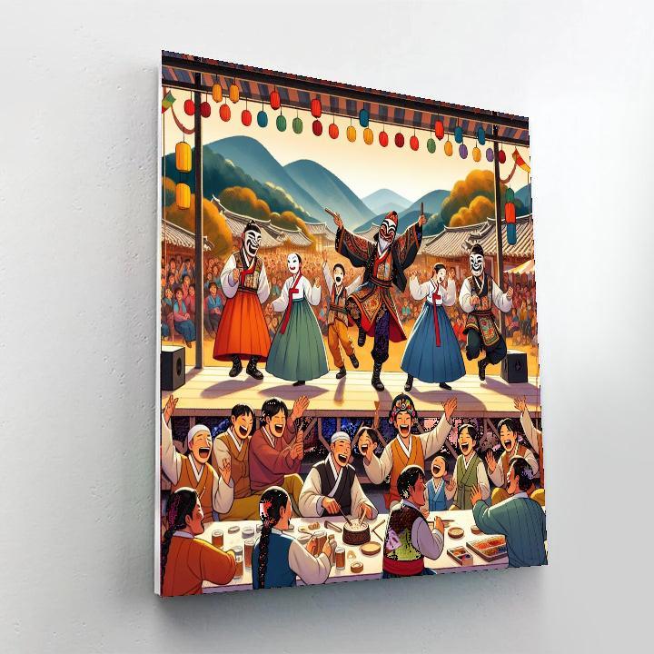 Andong Mask Dance Festival - South Korea Paint By Color