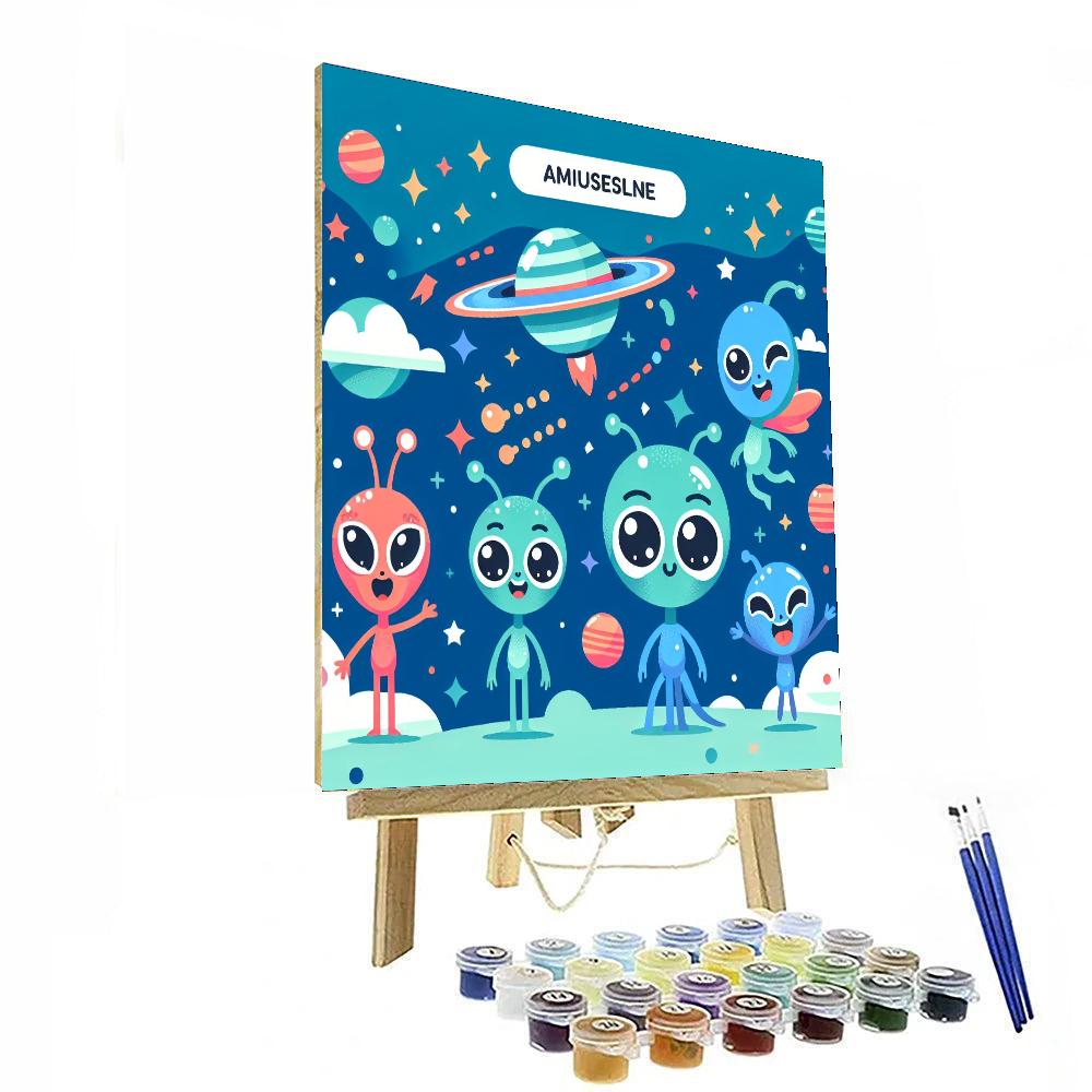 Funny Aliens Numbered Painting Kits