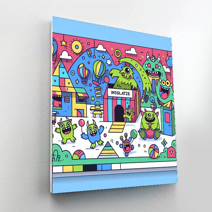 Friendly Monster's Funhouse Number Painting