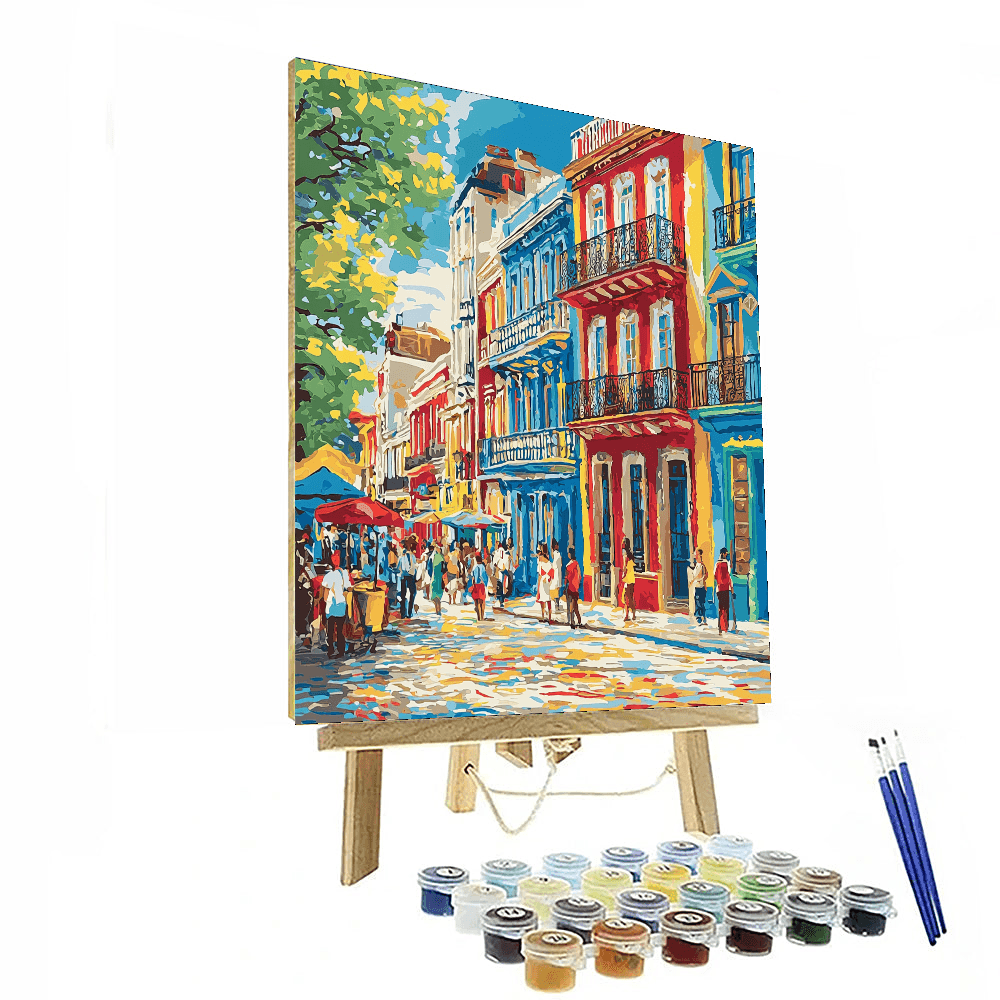 The Colorful Streets Of La Boca, Buenos Aires Painting Number Kit