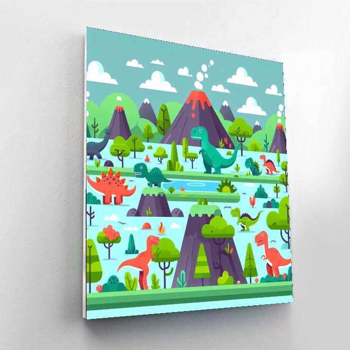 Fantastic Dinosaur World Paint By Numbers
