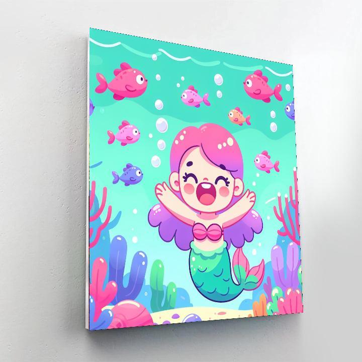 Bubbly Mermaid DIY Paint By Numbers
