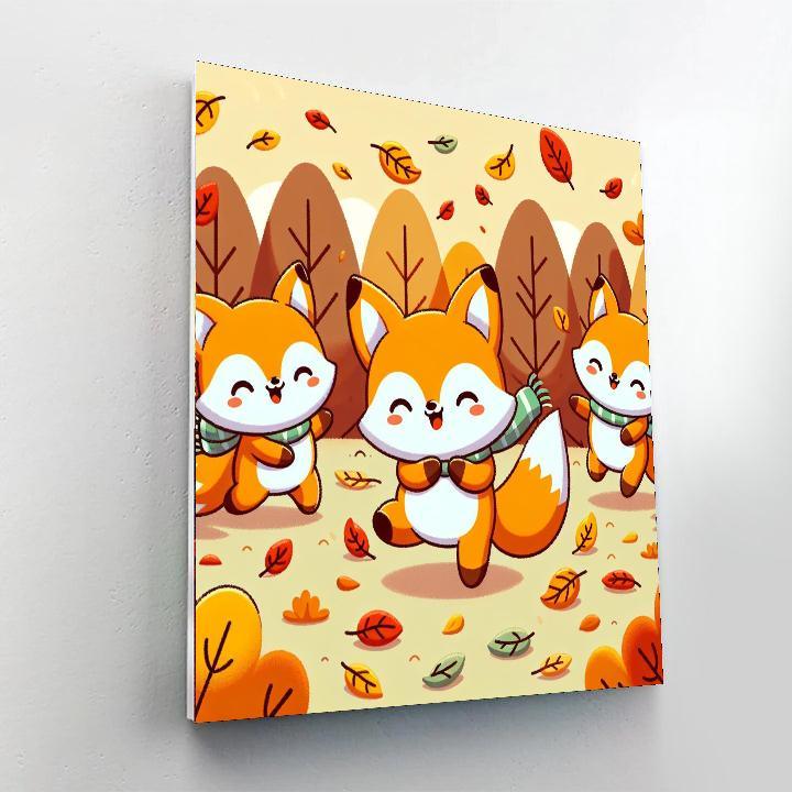 Festive Foxes Painting By Numbers Kit