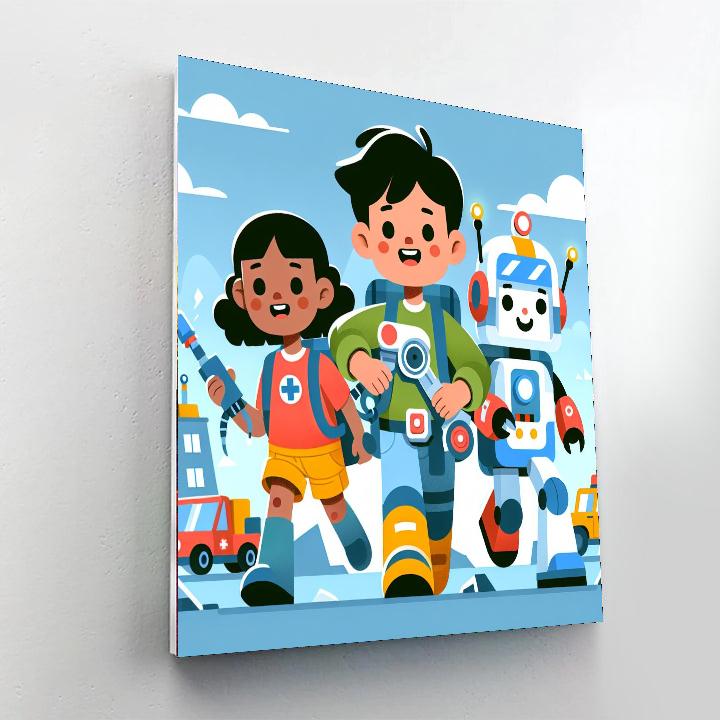 Robo Rescuers Number Painting