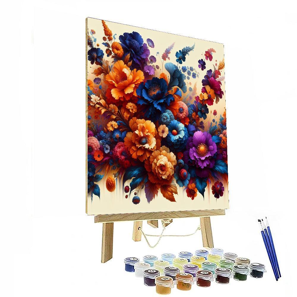 Colorful Fiesta Of Flowers Paint By Numbers Art