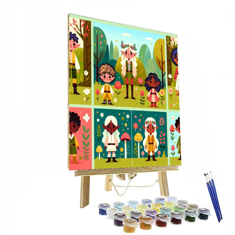 Enchanted Elf Enclave Painting By Numbers Kit