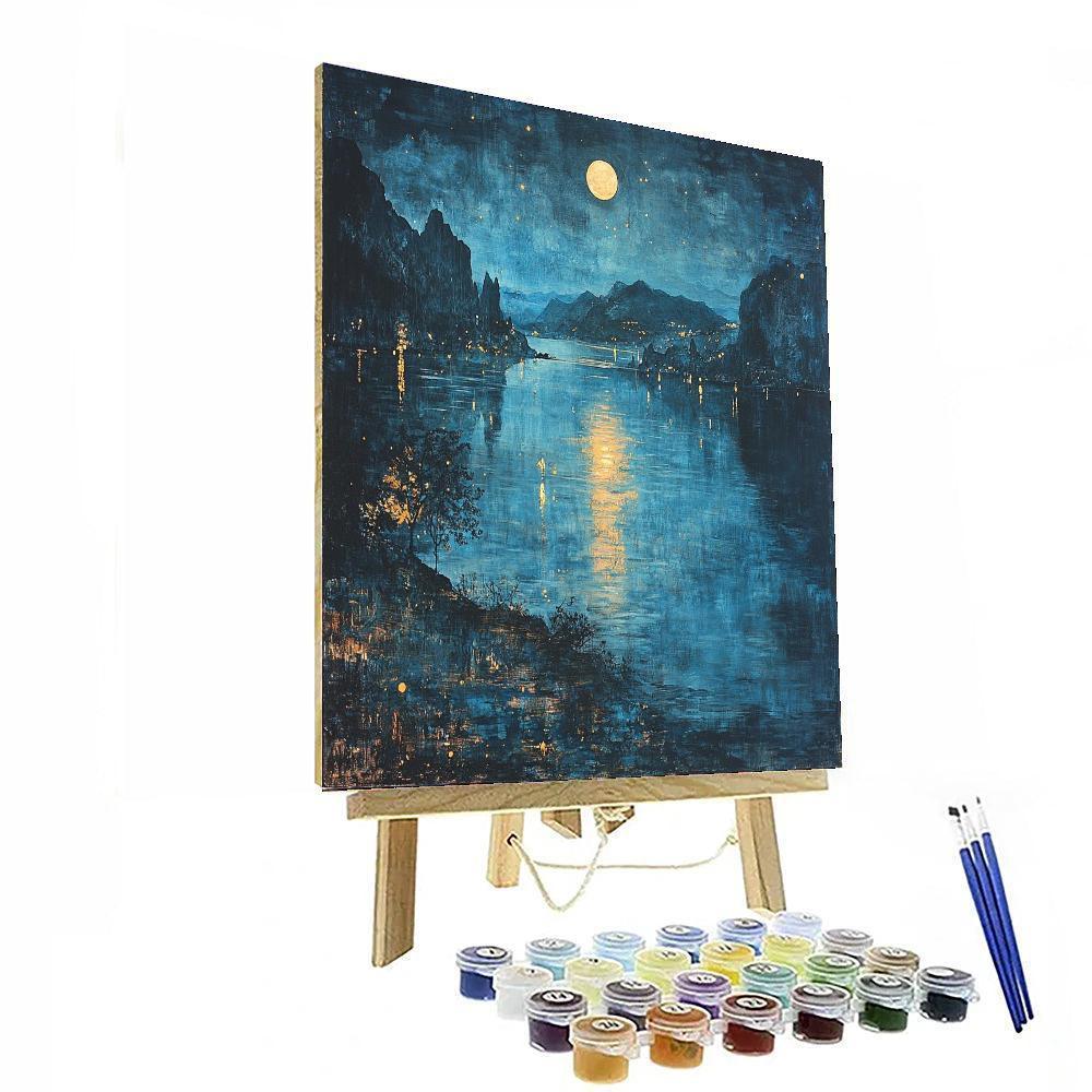 James McNeill Whistler Inspired Lunar Dreamscape Escape  Painting By Numbers Kit