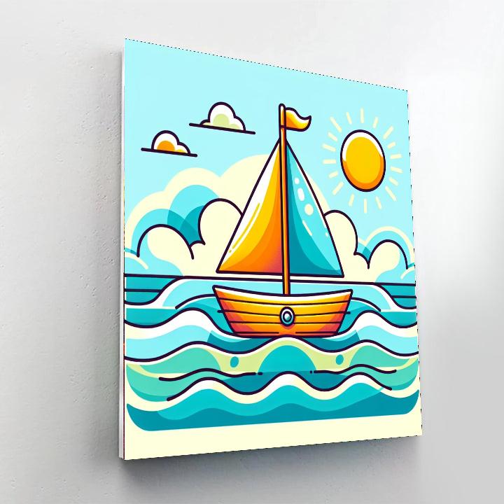 Seaside Sailboat Paint By Numbers Art