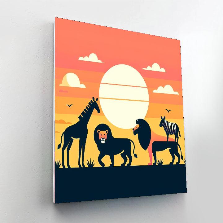 Sunset Safari Soiree Paint By Numbers Art