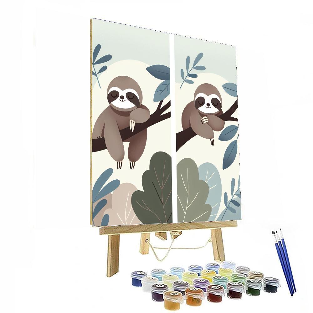 Sleepy Sloths Numbered Painting Kits