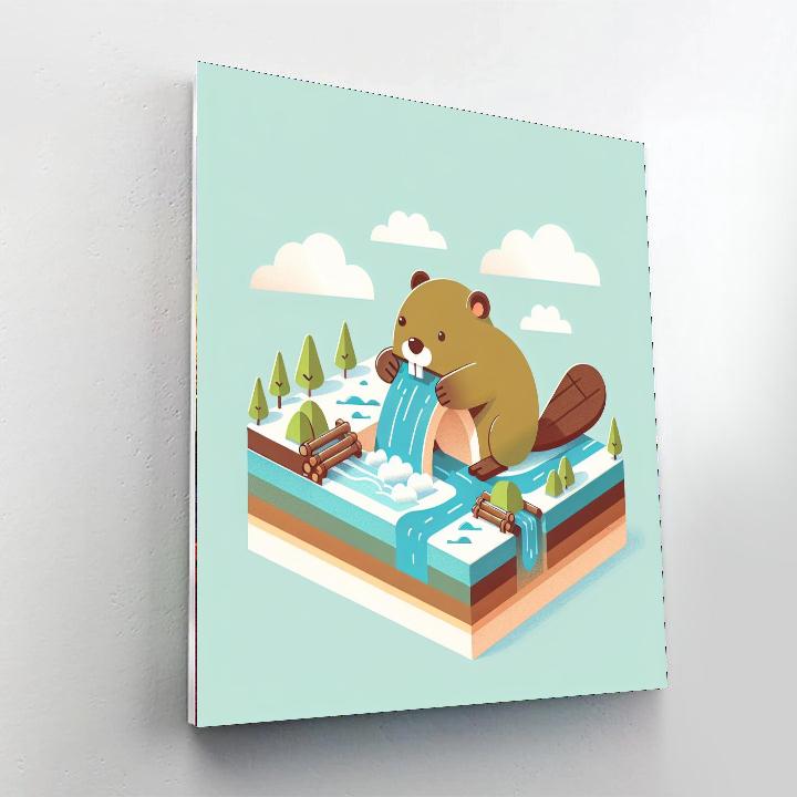 Busy Beaver's Dam Day Numbered Painting Kits