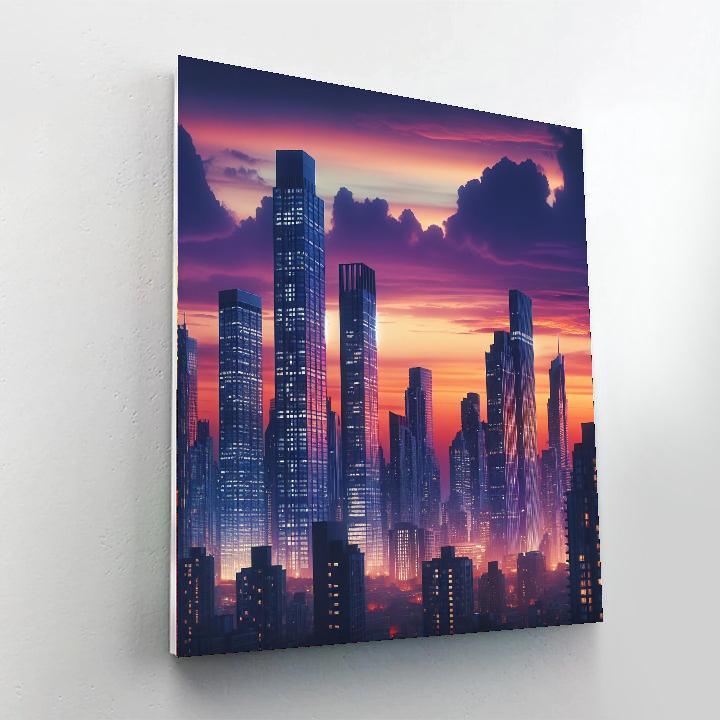 Urban Skyline Silhouette DIY Paint By Numbers