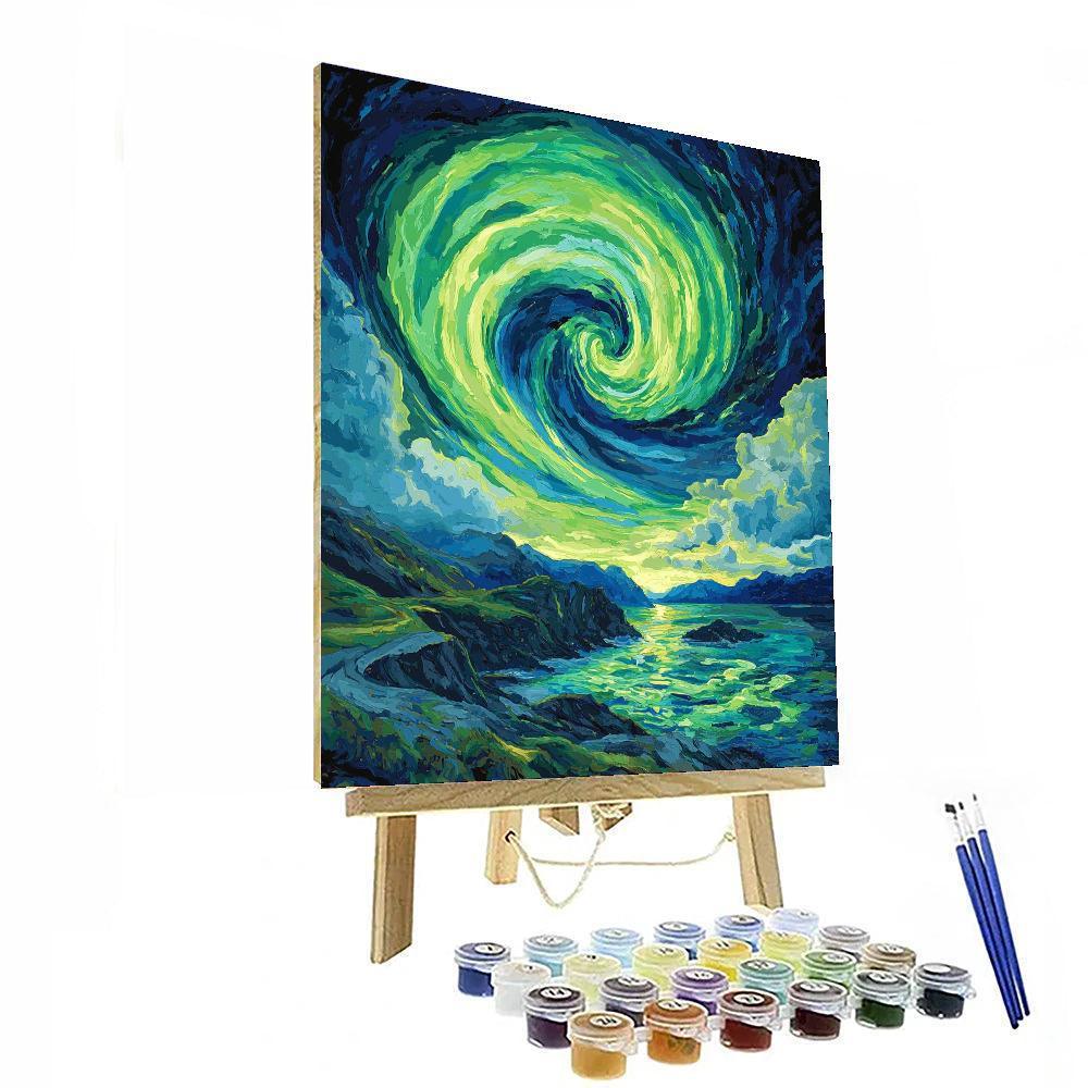 Edvard Munch Inspired Munch's Northern Lights  DIY Paint By Numbers