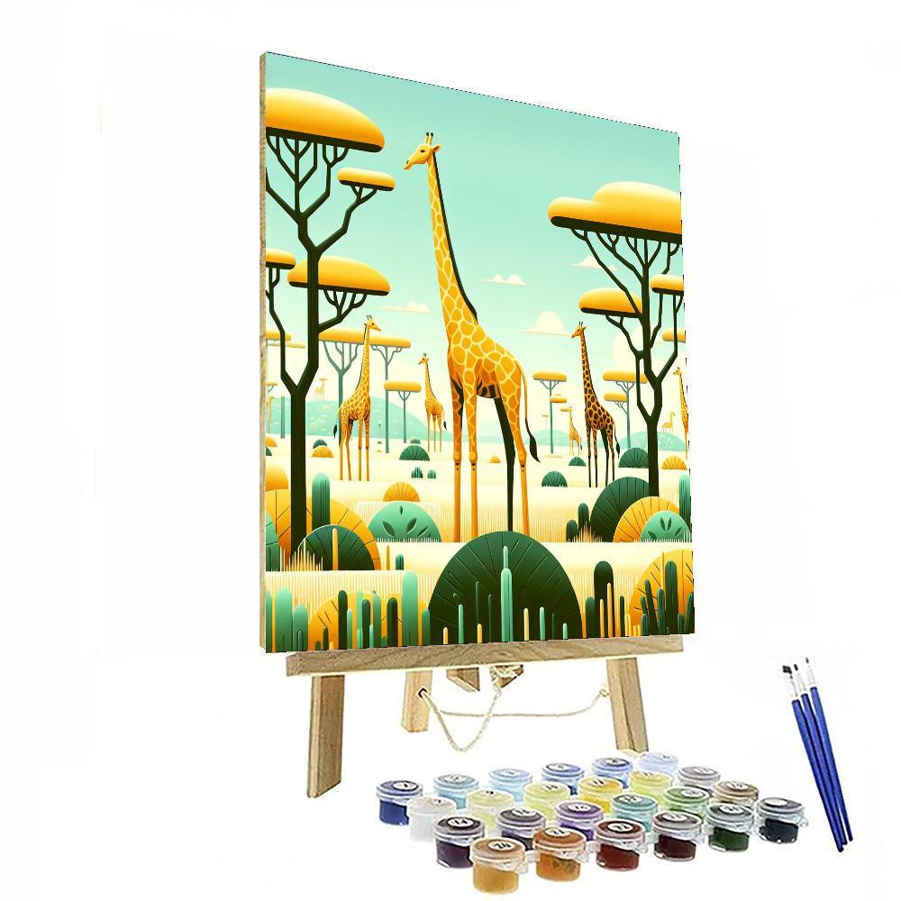 Gigantic Giraffes Paint By Numbers Art