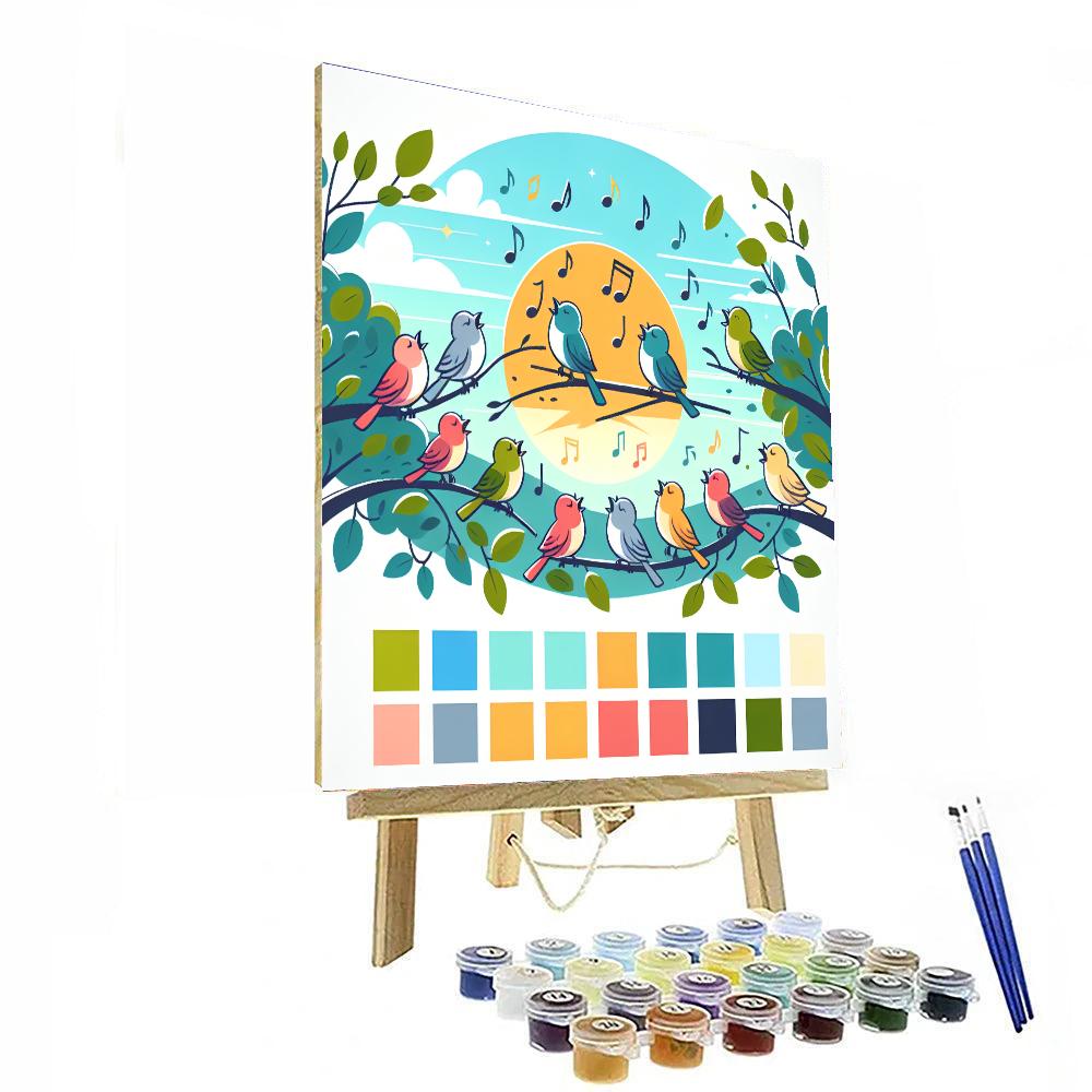 Joyful Birdsong Morning Painting By Numbers Kit