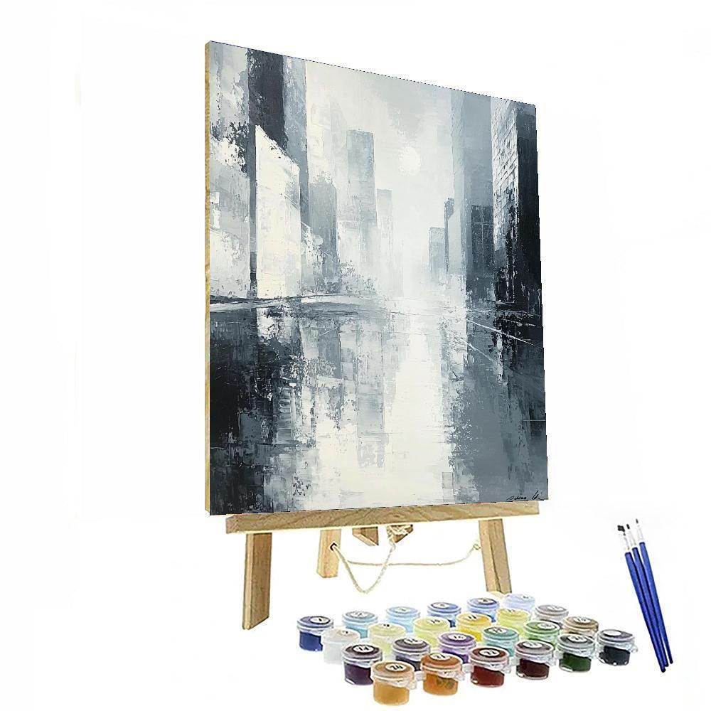 Edward Hopper Inspired Reflective Urban Landscape  Paint By Color