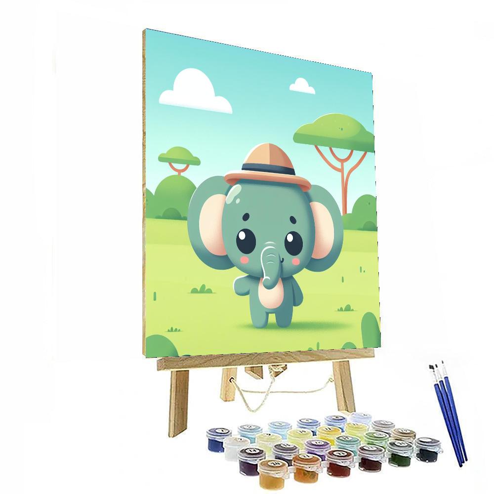 Adventure Elephant Painting By Numbers Kit