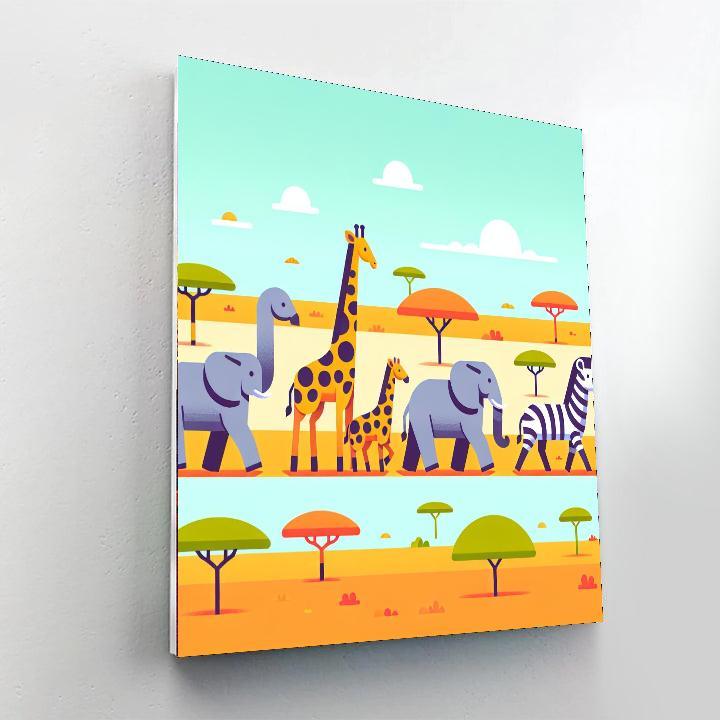 Savanna Animal Parade Paint By Number