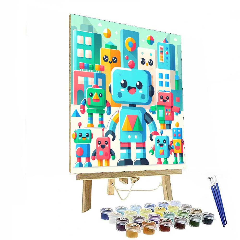 Robot Helpers Paint By Numbers Art