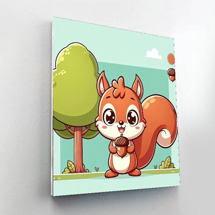 Curious Little Squirrel Paint By Number