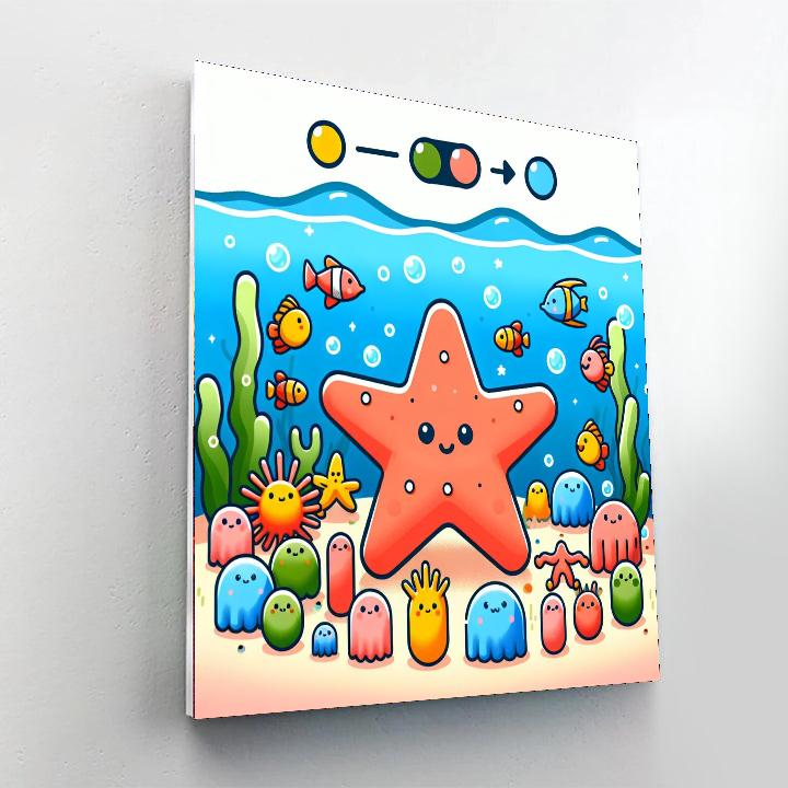 Sparkling Starfish Celebration Painting Number Kit
