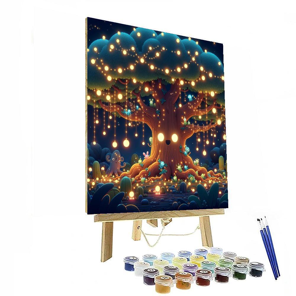 Whimsical Enchanted Tree Painting Number Kit