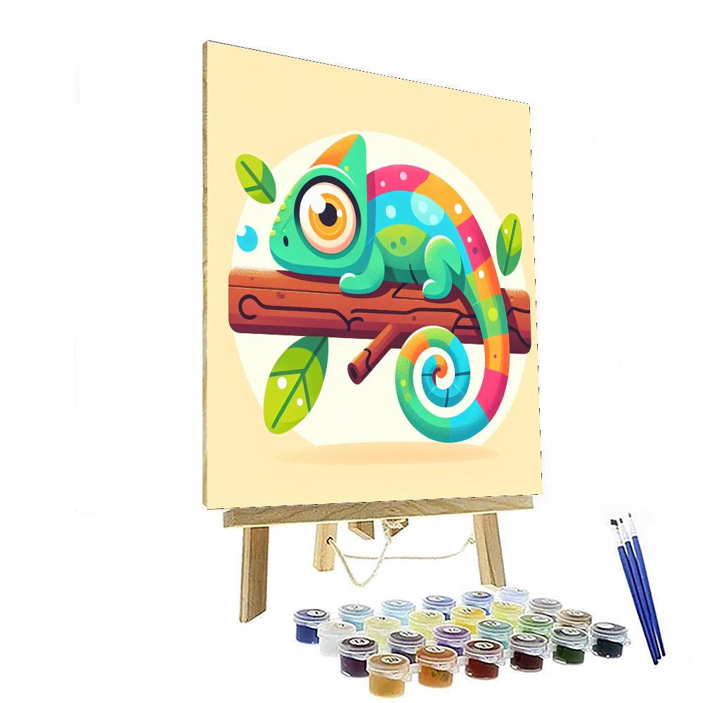 Curious Chameleon Discovery Paint By Numbers Art