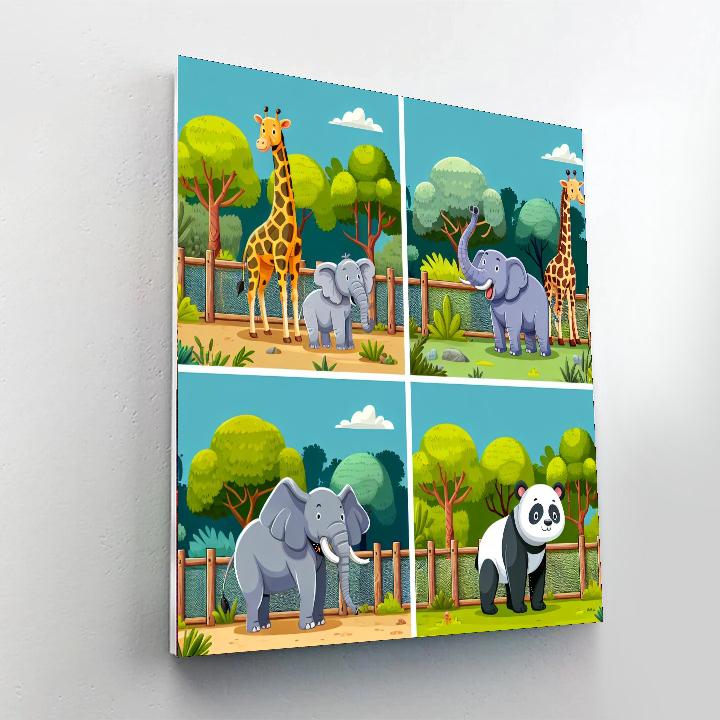 Zoo Animals Extravaganza Painting Number Kit