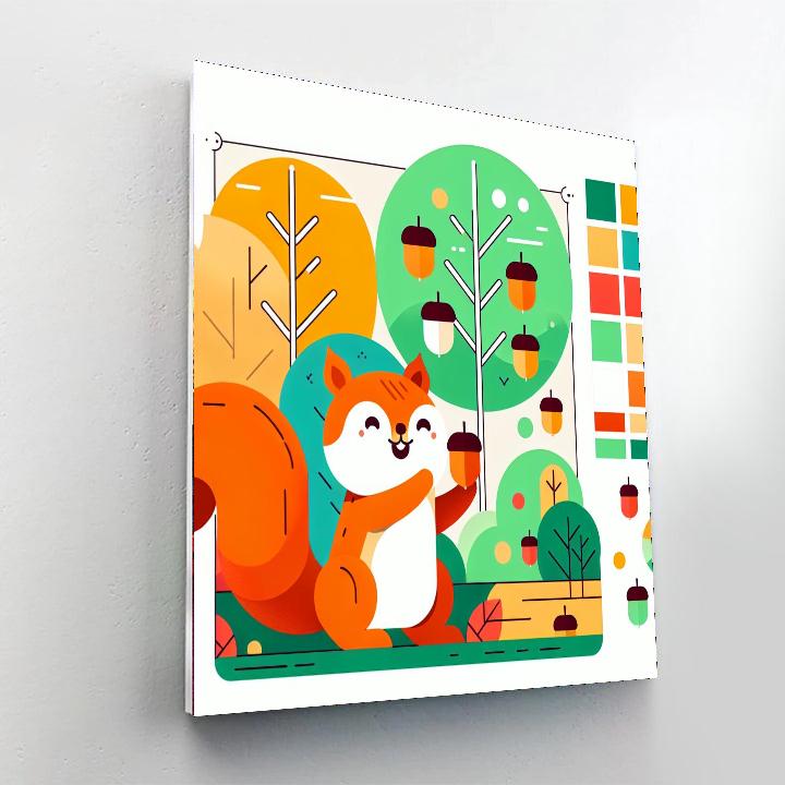 Squirrel's Nutty Adventure Paint By Numbers