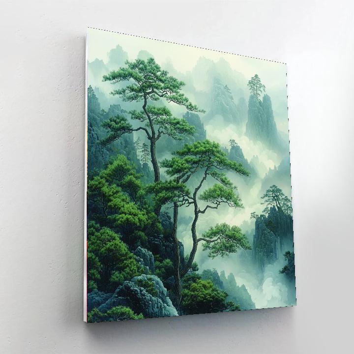 Zhao Mengfu Inspired Timeless Ancient Trees  Numbered Painting Kits