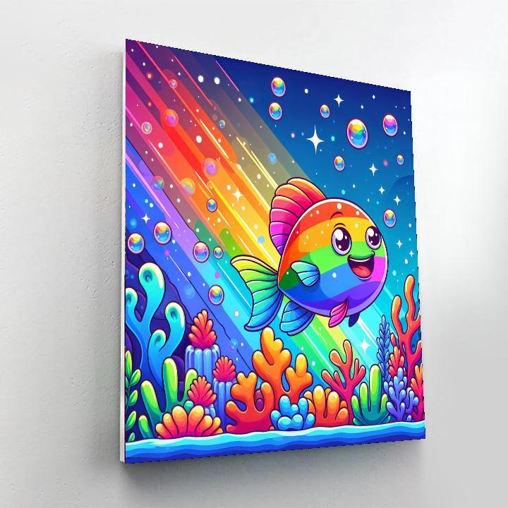 Curious Rainbow Fish DIY Paint By Numbers