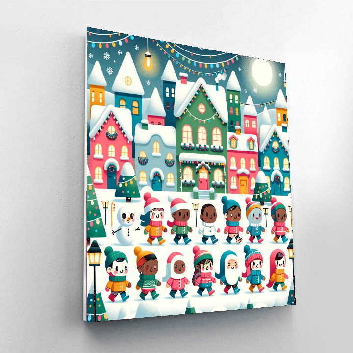 Magical Christmas Village Paint By Number