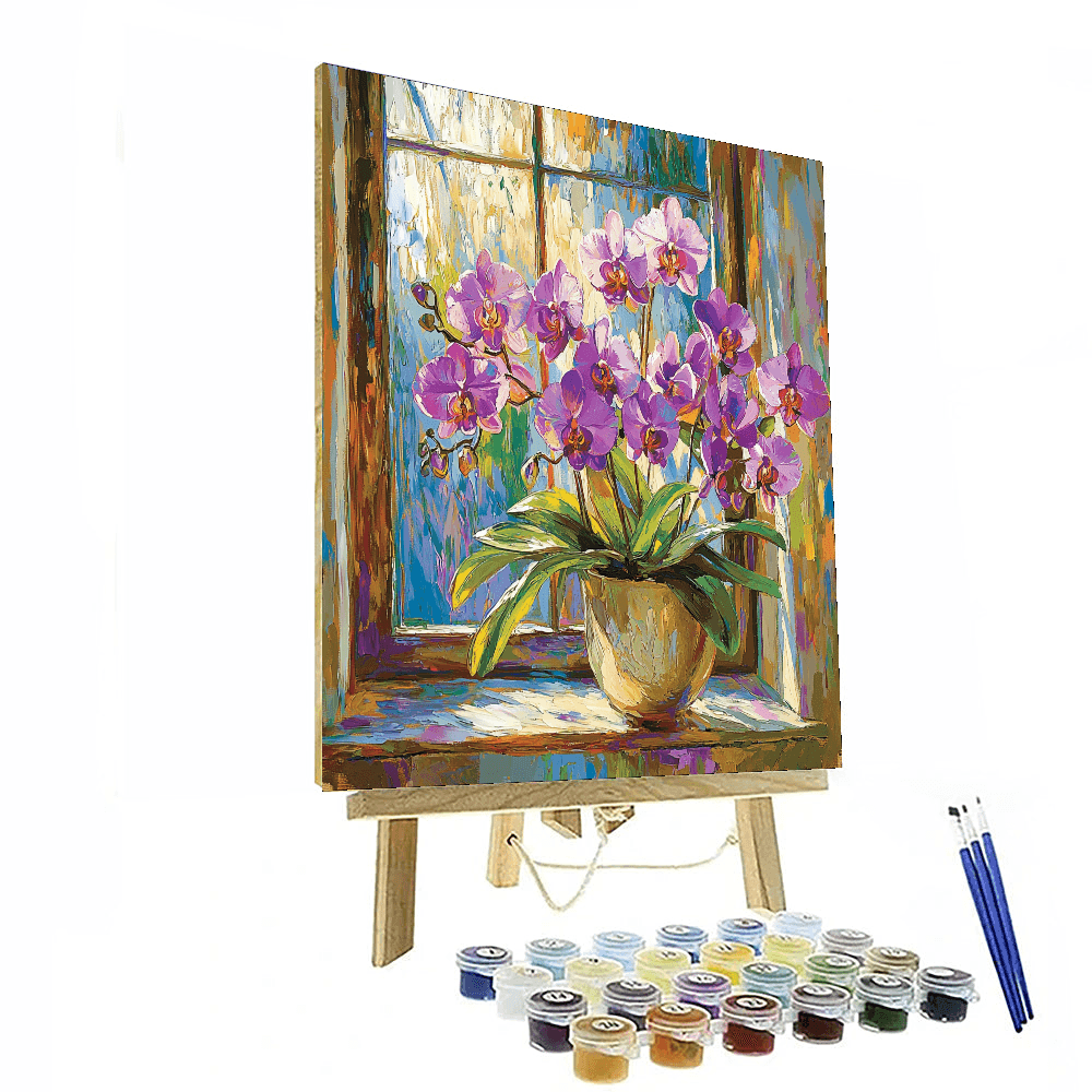 Vincent Van Gogh Inspired Orchid Bloom  Paint By Color