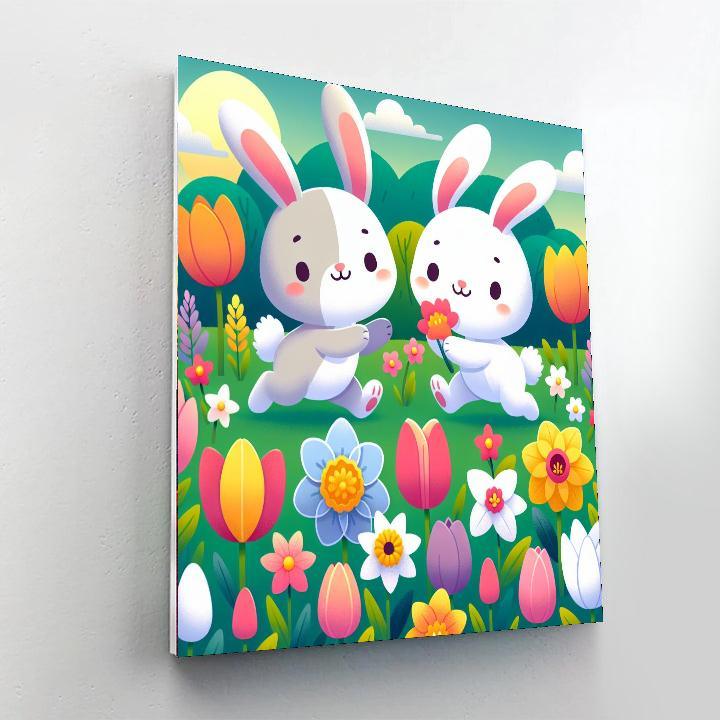 Blossoming Spring Bunny Paint By Color