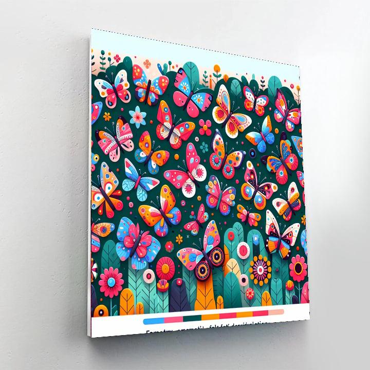 Dazzling Butterfly's Garden Dance Paint By Color