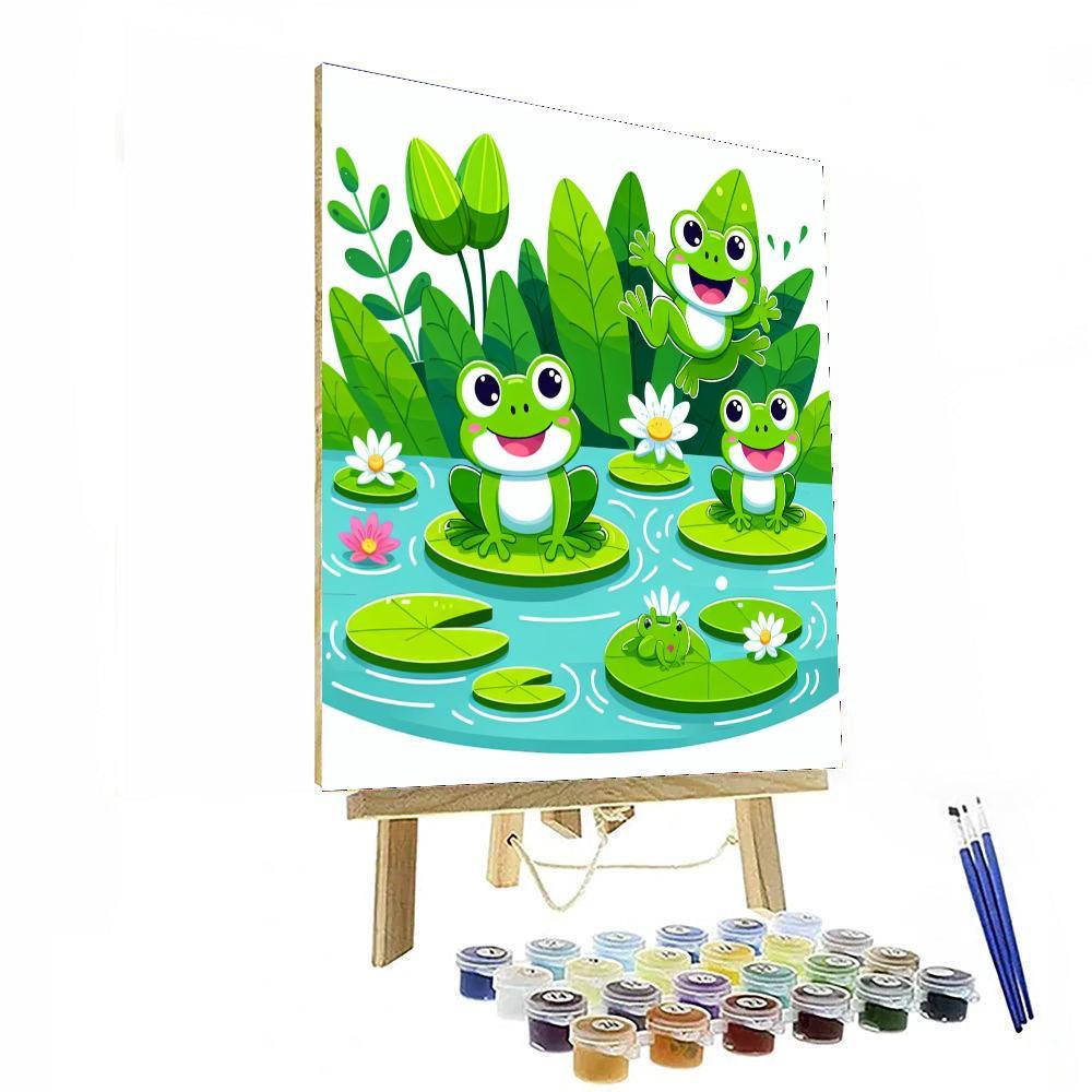 Bubbly Frogs Painting By Numbers Kit