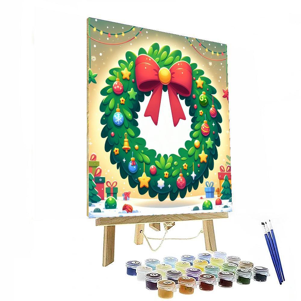 Festive Holiday Wreath Paint By Number