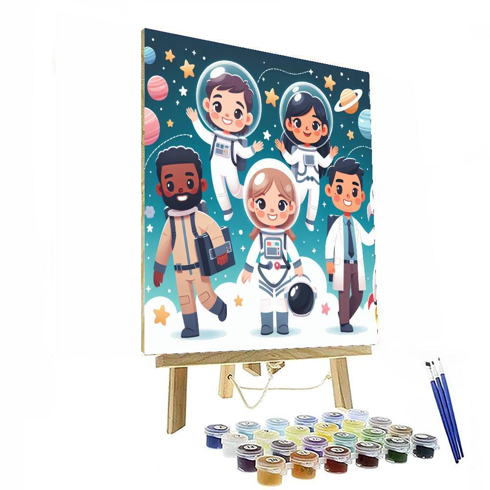 Space Explorers' Star Mission Paint By Numbers Kits